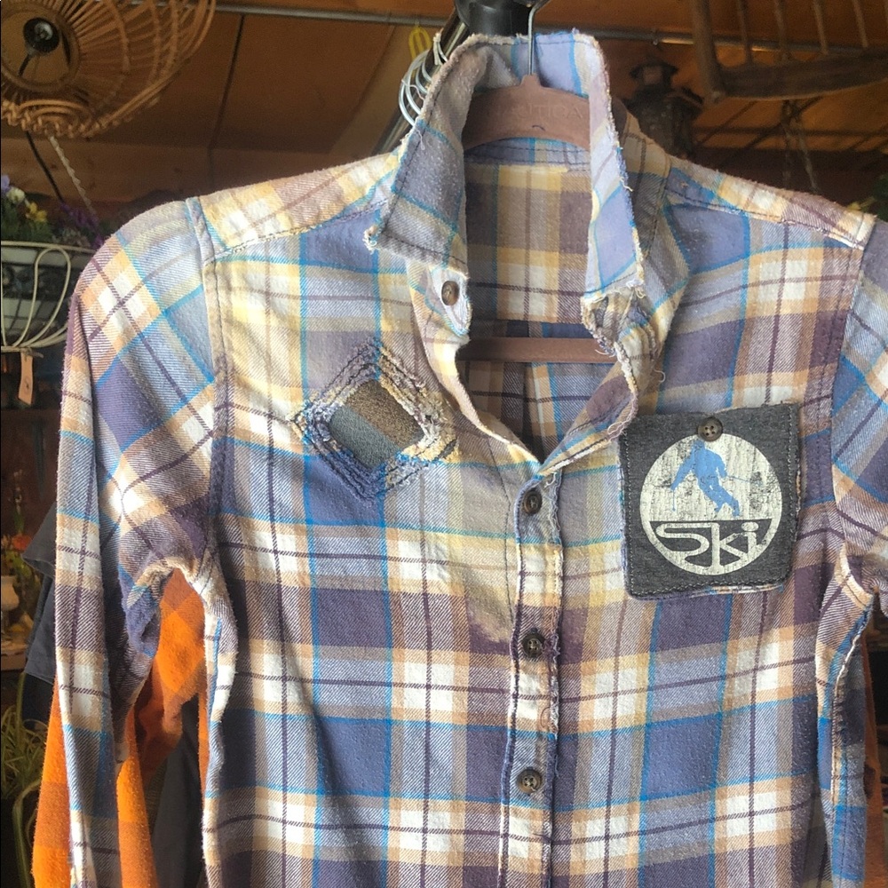 Mossimo Supply Co. Boys Plaid Button-Down Shirt in Blue, Brown, Tan